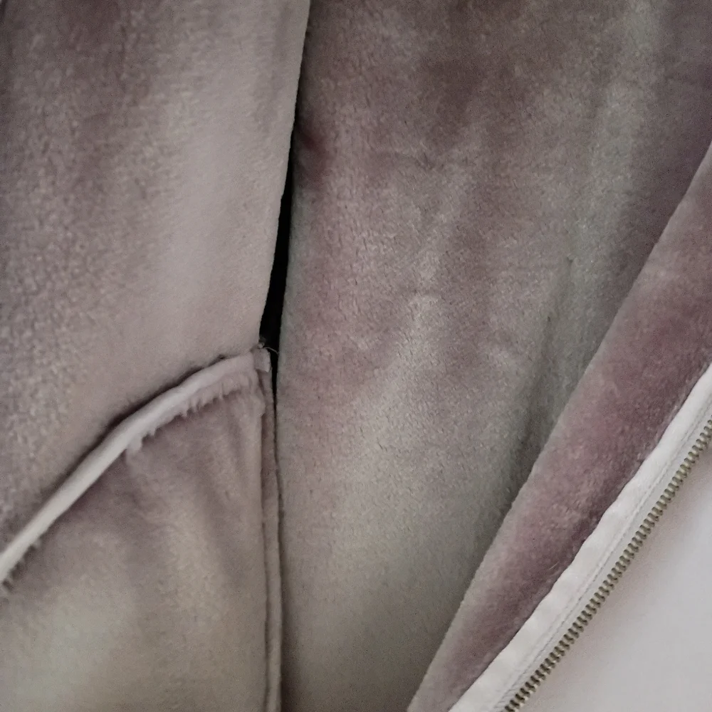 Lavender Hooded Jacket with Faux Fur Trim.Pit To Pit 20". Length 25".New No Tag - Picture 8 of 8